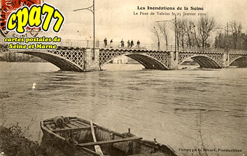 Avon - Le Pont de Valvins le 25 Janvier 1910 (en l'tat)