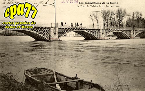 Avon - Le Pont de Valvins le 25 Janvier 1910