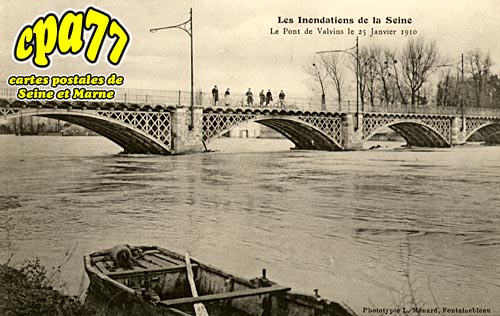 Avon - Le Pont de Valvins le 25 Janvier 1910