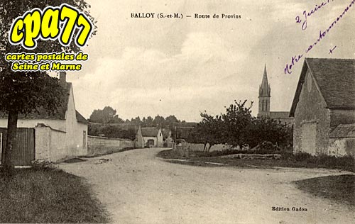 Balloy - Route de Provins