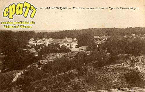 Buthiers - Roncevaux prs Malesherbes - Vue panoramique pris de la Ligne de Chemin de Fer