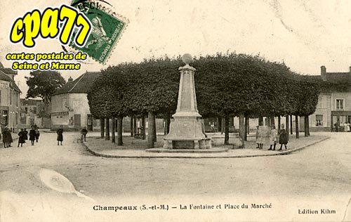Champeaux - La Fontaine et la Place du March