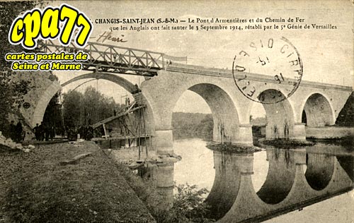 Changis Sur Marne - Le Pont d'Armentires et du Chemin de Fer que les Anglais ont fait sauter le 3 Septembre, rtabli par le 5e Gnie de Versailles