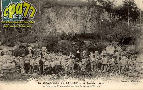 Chteau Landon - La Catastrophe de Lorroy- 21 Janvier 1910 - Les Soldats de l'Infanterie cherchant la dernire victime