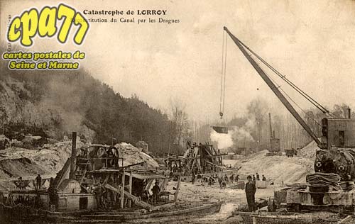 Chteau Landon - Catastrophe de Lorroy - Reconstitution du Canal par les Dragues