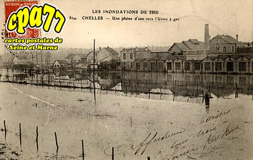 Chelles - Les Inondations de 1910 - Une plaine d'eau vers l'Usine  gaz