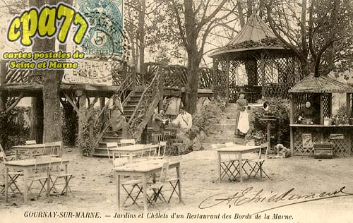 Chelles - Gournay-sur-Marne - Jardins et Chlets d'un Restaurant des Bords de la Marne