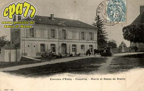 Coupvray - Environs d'Esbly - Coupvray - Mairie et Statue de Braille