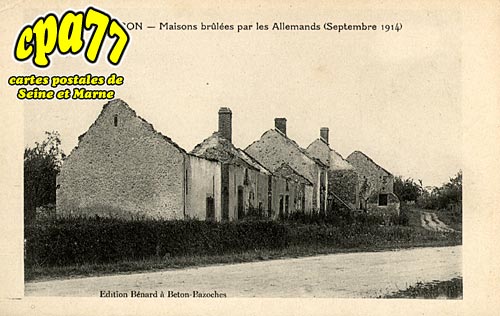 Courtacon - Maisons brûlées par les allemands (septembre 1914)
