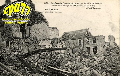 Courtacon - La Grande Guerre 1914-1915 - Bataille de l'Ourcq - Incendie et pillage