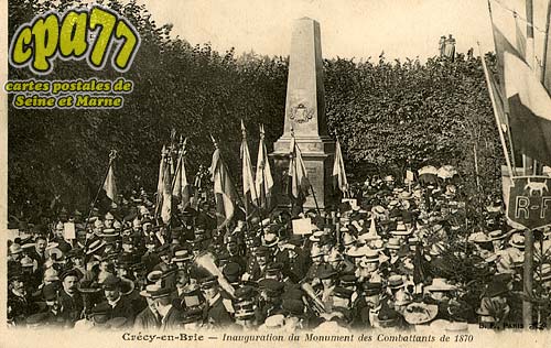 Crcy La Chapelle - Inauguration du Monument des Combattants de 1870