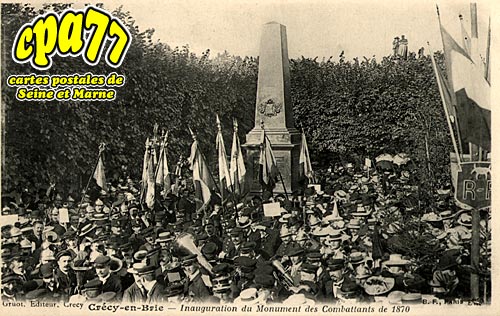 Crcy La Chapelle - Inauguration du Monument des Combattants de 1870