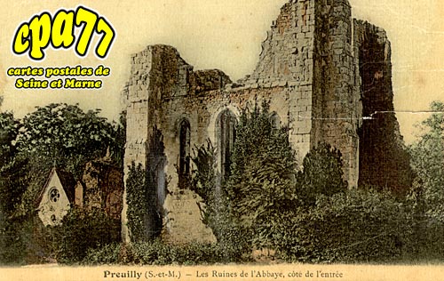 gligny - Les Ruines de l'Abbaye, ct de l'entre (en l'tat, dchire)