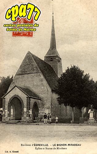 greville - Le Bignon-Mirabeau - Eglise et Statue de Mirabeau