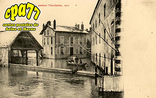 Esbly - Moulin d'Esbly pendant l'inondation, 1910