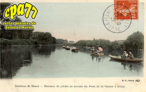 Esbly - Bateaux de pche en amont du Pont de la Marne