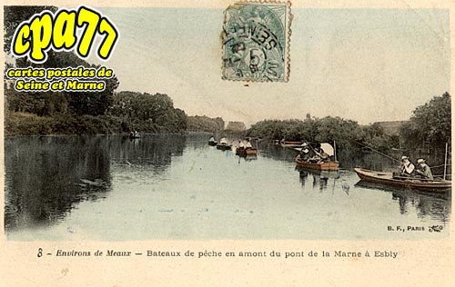 Esbly - Bateaux de pche en amont du Pont de la Marne