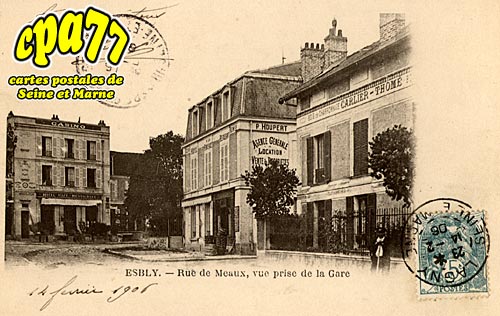 Esbly - Rue de Meaux, vue prise de la Gare