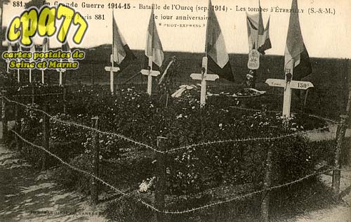 trpilly - La Grande Guerre 1914-15 - Bataille de l'Ourcq (sept. 1914) - Les tombes  Etrepilly le jour anniversaire