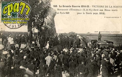 trpilly - La Grande Guerre 1914-15 - Victoire de la Marne - Monument d'Etrepilly  lev aux morts pour la Patrie (sept. 1914)