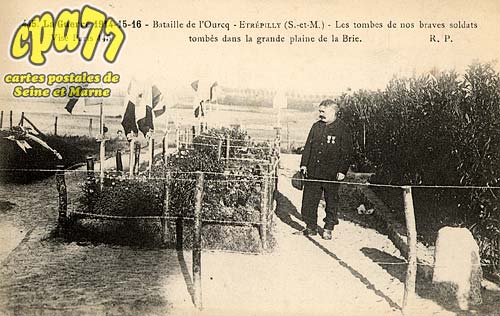 trpilly - La Grande Guerre 1914-15-16 - Bataille de l'ourcq - Les tombes de nos braves soldats tombs dans la grande plaine de la Brie