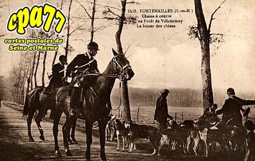 Fontenailles - Chasse à Courre en Forêt de Villefermoy - Le lancer des chiens