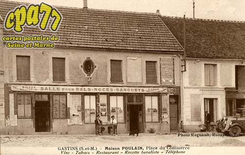 Gastins - Maison Poulain, Place du Commerce - Vins - Tabacs - Restaurant - Recette buraliste - Tlphone