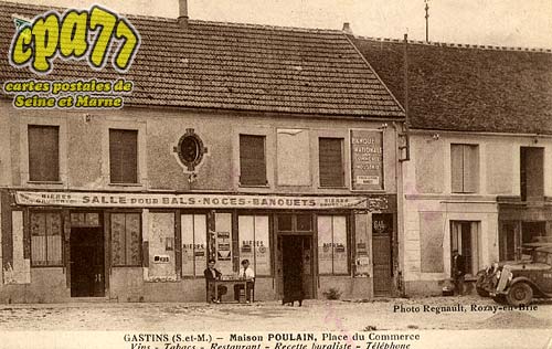 Gastins - Maison Poulain, Place du Commerce - Vins - Tabacs - Restaurant - Recette buraliste - Tlphone