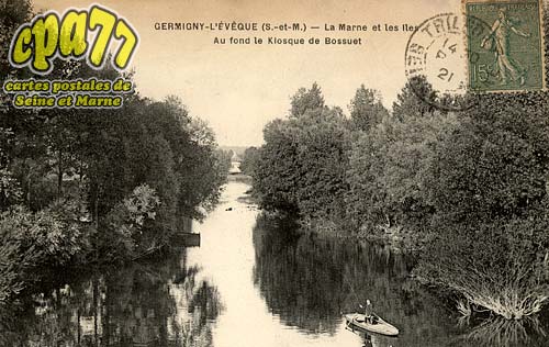 Germigny L'vque - la Marne et les Iles - Au fond le kiosque de Bossuet