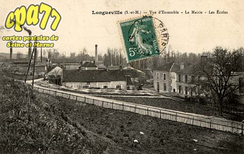 Longueville - Vue d'ensemble - La Mairie - Les Ecoles