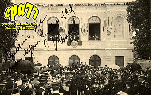 Meaux - Fte de la Mutualit - Le Ministre Viviani au Thtre - 9 Juin 1907