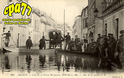 Meaux - Crue de la Marne 26 Janvier 1910 (6m20) - Rue de la Justice