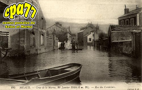 Meaux - Crue de la Marne, 26 Janvier 1910 (6,20m) - Rue des Cordeliers