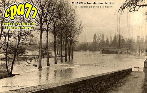Meaux - Inondations de 1920 - Les Prairies du Moulin Pommier