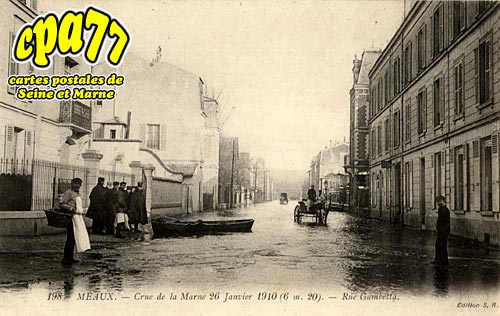 Meaux - Crue de la Marne 26 Janvier 1910 (6,20m) - Rue Gambetta