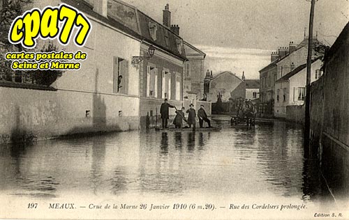 Meaux - Crue de la Marne 26 Janvier 1910 (6,20m) - Rue des Cordeliers prolonge