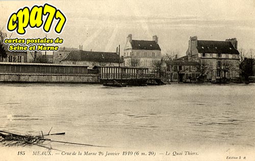 Meaux - Crue de la Marne 26 Janvier 1910 (6,20m) - Le Quai Thiers