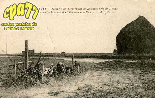 Meaux - Guerre de 1914 - Tombe d'un lieutenant de Zouaves