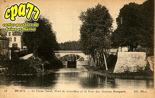 Meaux - Le Vieux Canal, Pont de Cornillon et la Tour des Anciens Remparts