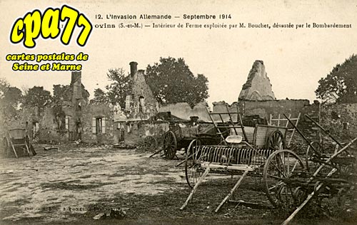 Montceaux Ls Provins - L'Invasion allemande - Septembre 1914 - Intrieur de Ferme dvaste par le bombardement