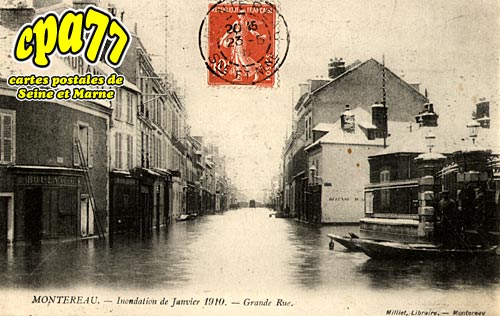 Montereau Fault Yonne - Inondation de Janvier 1910 - Grande Rue