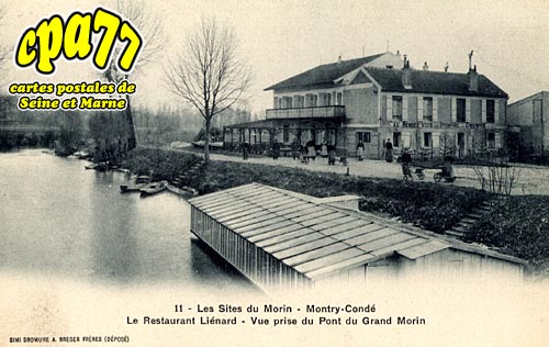 Montry - Le Restaurant Linard -Vue prise du Pont du Grand Morin