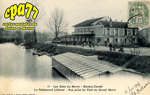 Montry - Le Restaurant Linard - Vue prise du Pont du Grand Morin