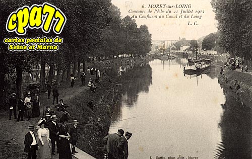 Moret Sur Loing - Concours de Pche du 21 Juillet 1912 - Au Confluent du Canal et du Loing