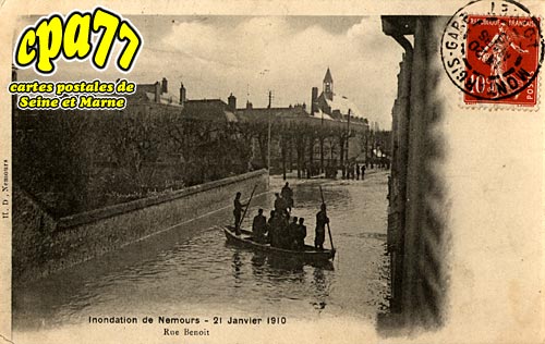 Nemours - Inondation du 21 Janvier 1910 - Rue Benoit