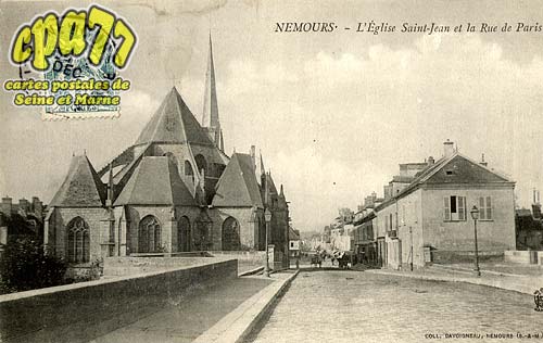 Nemours - L'Eglise Saint-Jean et la Rue de Paris