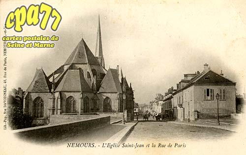 Nemours - L'Eglise Saint-Jean et la Rue de Paris