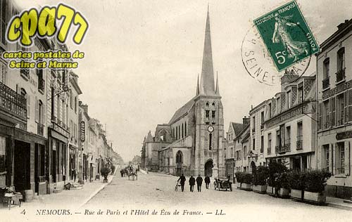 Nemours - Rue de Paris et de l'Htel de l'Ecu de France