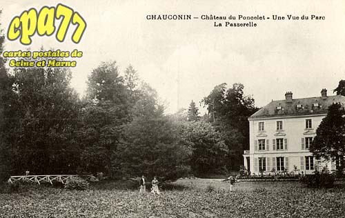 Chauconin Neufmontiers - Chteau du Poncelet - Une vue du Parc - La Passerelle