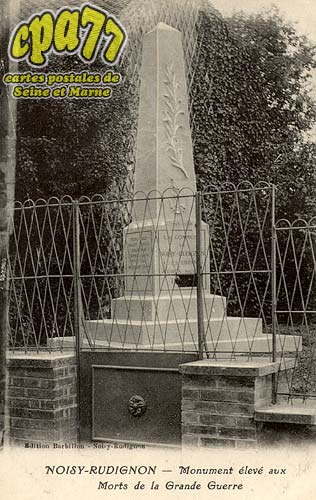 Noisy Sur cole - Noisy-Rudignon - Monument lev aux Morts de la Grande Guerre